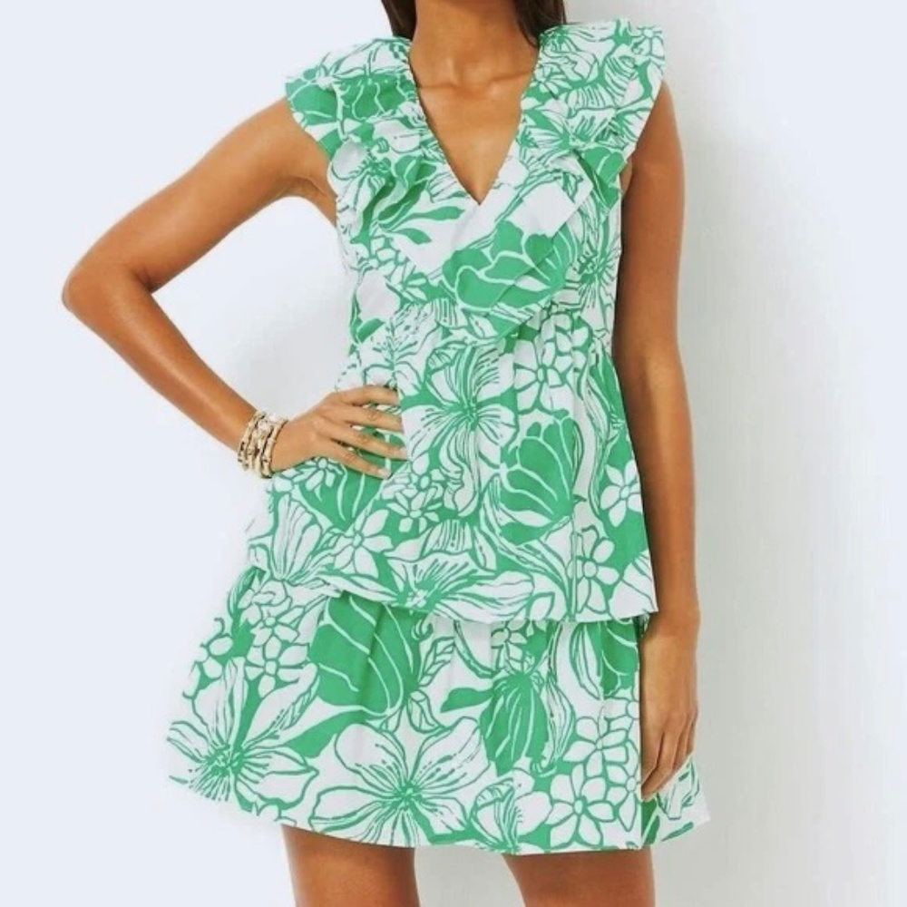 NWT LILLY PULITZER RITAMARIE RUFFLE DRESS, SZ 8